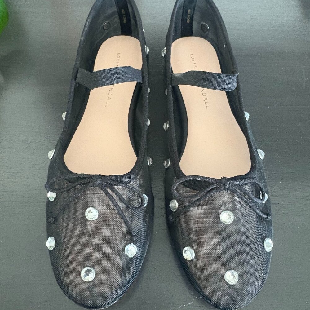 Loeffler Randall Leonie 7.5 Crystal Embellished Ballet Flats- LIKE NEW